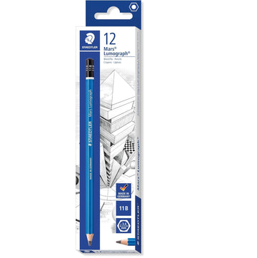Staedtler 100 Mars Lumograph 11B Graphit-Kunst-Zeichenstift, 12er-Pack