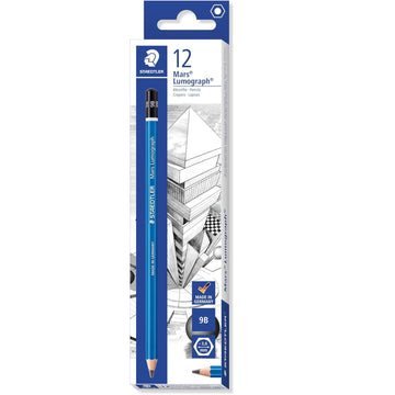 Staedtler 100 Mars Lumograph 9B Grafiet Art-tekenpotlood, 12 stuks