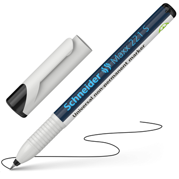 Schneider Maxx 221 S Non-Permanent Marker 0.4mm 2 Pack Black
