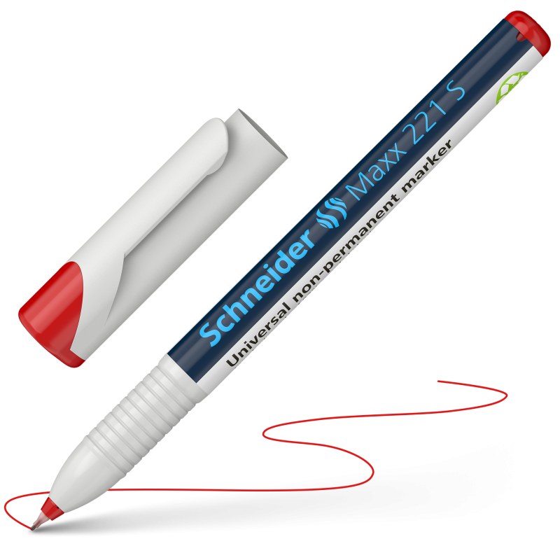 Schneider Maxx 221 S Non-Permanent Marker 0.4mm 2 Pack Red