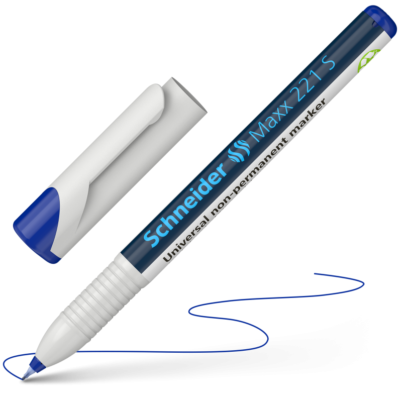 Schneider Maxx 221 S Non-Permanent Marker 0.4mm 2 Pack Blue