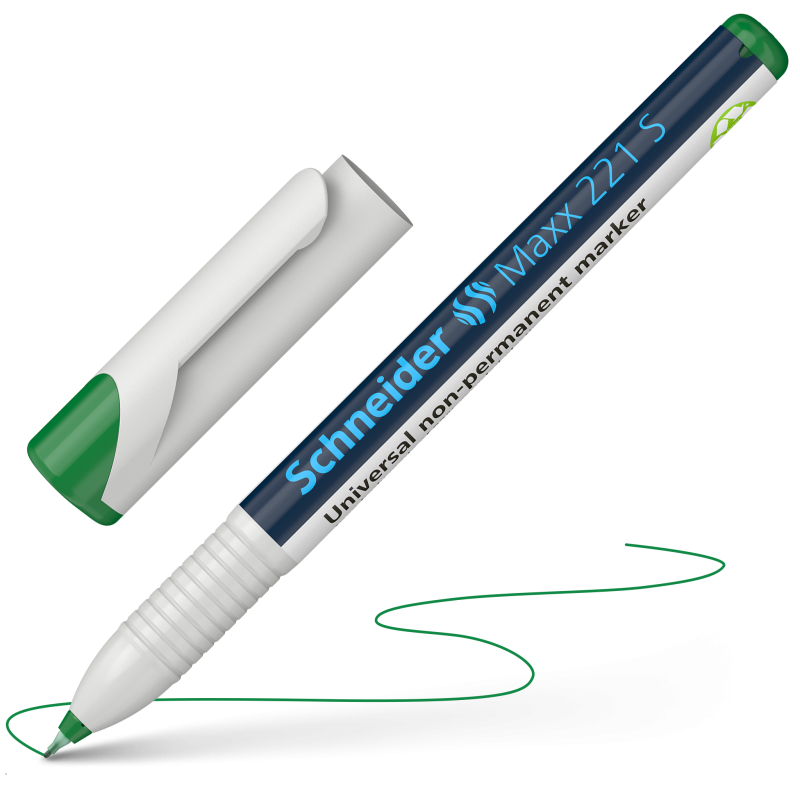 Schneider Maxx 221 S Non-Permanent Marker 0.4mm 2 Pack Green