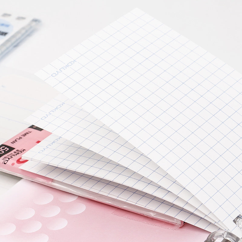 KOKUYO Pastel Cookie A7 Mini Binder Notebook | Ultra-Slim Pocket Planner | 5mm Grid | 20 Sheets | Set of 4