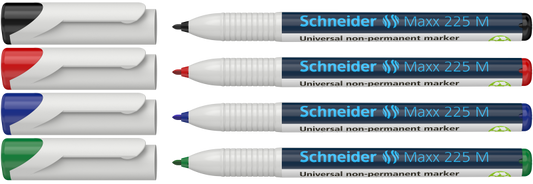 Schneider Maxx 225 M Non-Permanent Marker 1.0mm 4 Color Pack 4 Mixed