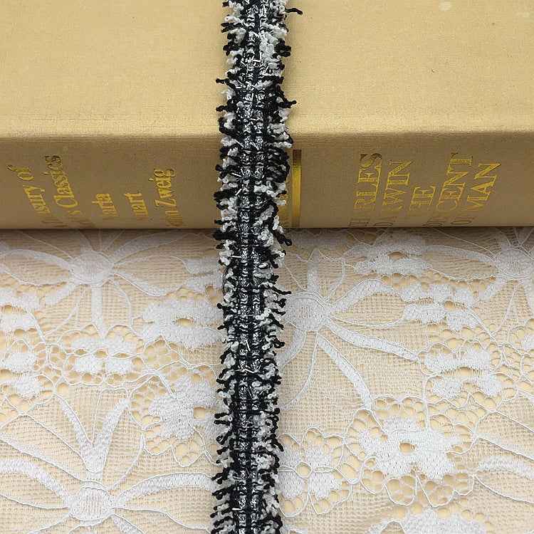 1.5cm Polyester Metallic Fringe Trim with Gold Silver Threads 20 Yards 6