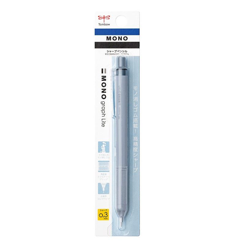 Porte-mine Tombow Mono Graph Lite avec gomme - 0,3 mm