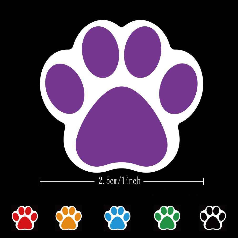 1000 autocollants empreintes de pattes de chien, 1 pouce