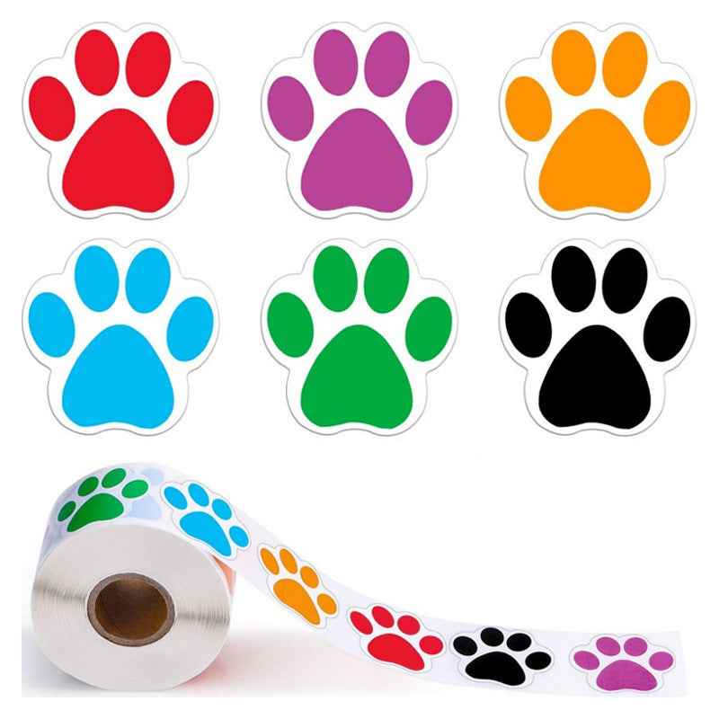 1000 autocollants empreintes de pattes de chien, 1 pouce