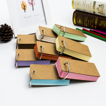 Blank Color Index Cards with Ring Memo Note Cards,8-Color