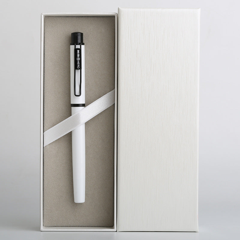 Hero H629 Iridium Gold Fountain Pen White