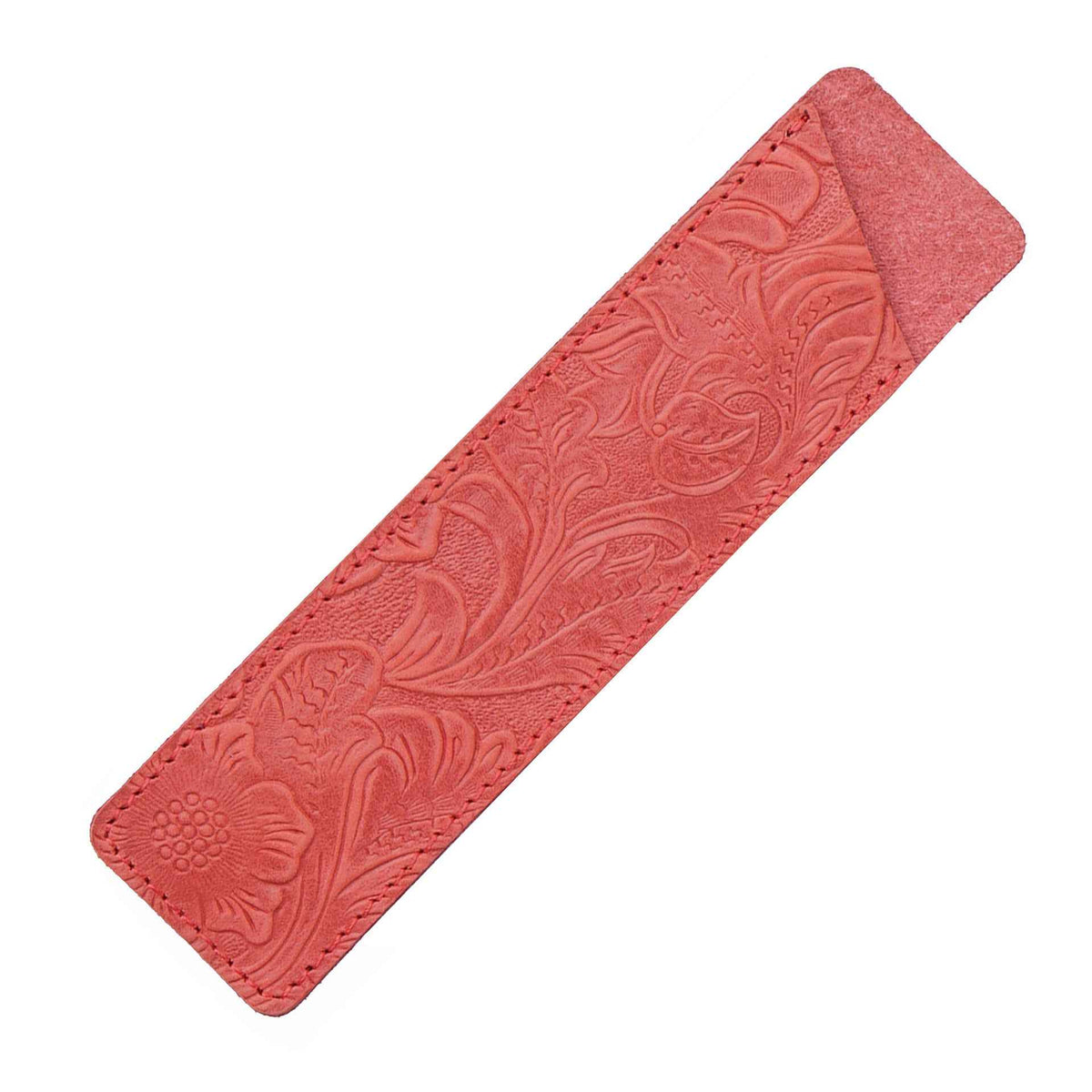 Handmade Leather Fountain Pen Sleeve Protector,2 Pack Flower Red
