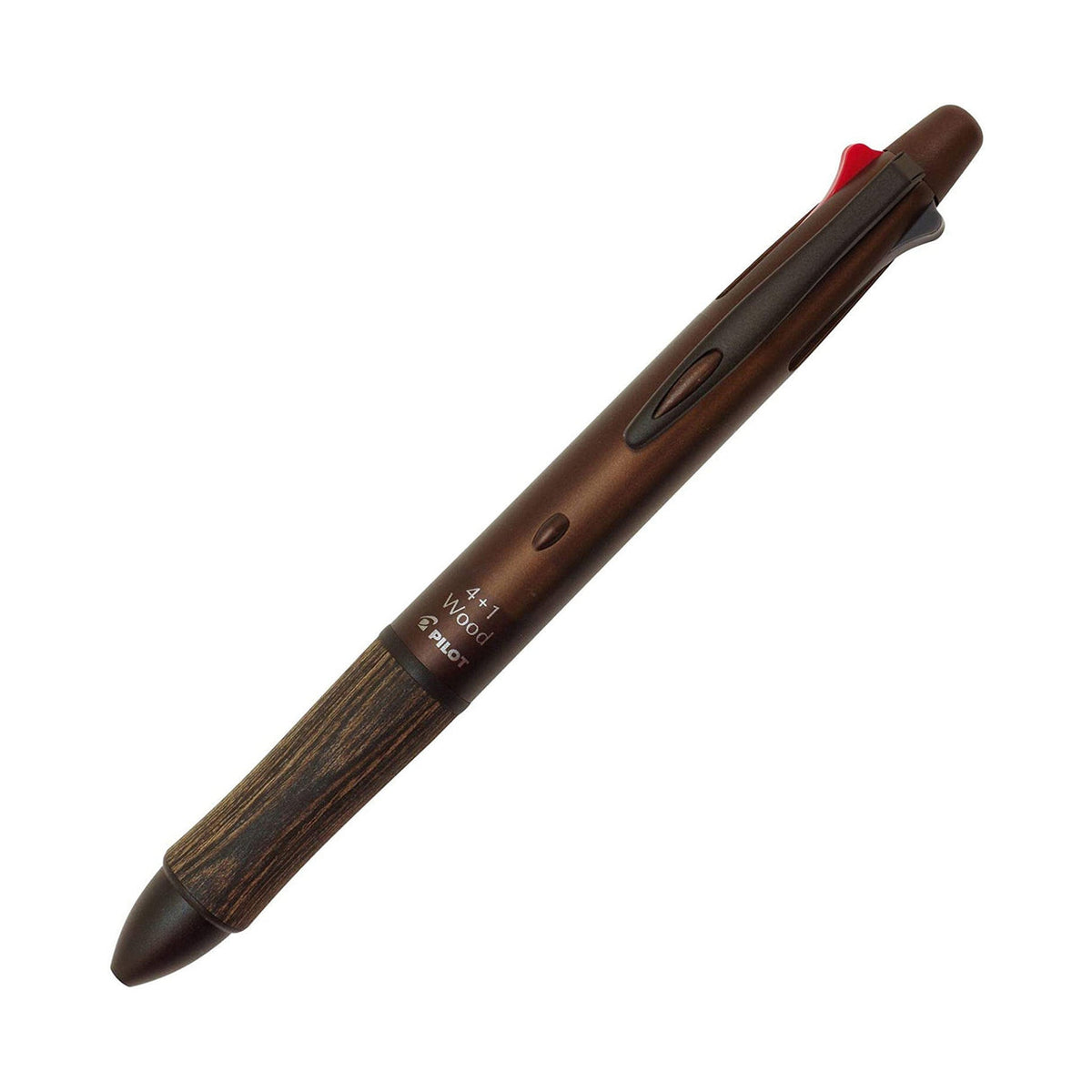 Pilot 4+1 Wood Multi Pen Ballpoint Pen & Mechanical Pencil Dark Brown