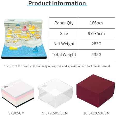 2024 Time Piece Santorini 3D Kalender Memo Pad med LED-lys