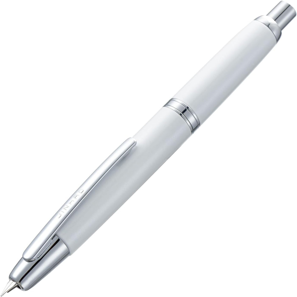 Jinhao 10 Capless Fountain Pen Retractable Fine Nib with Converter Set Pearl White Silver Clip