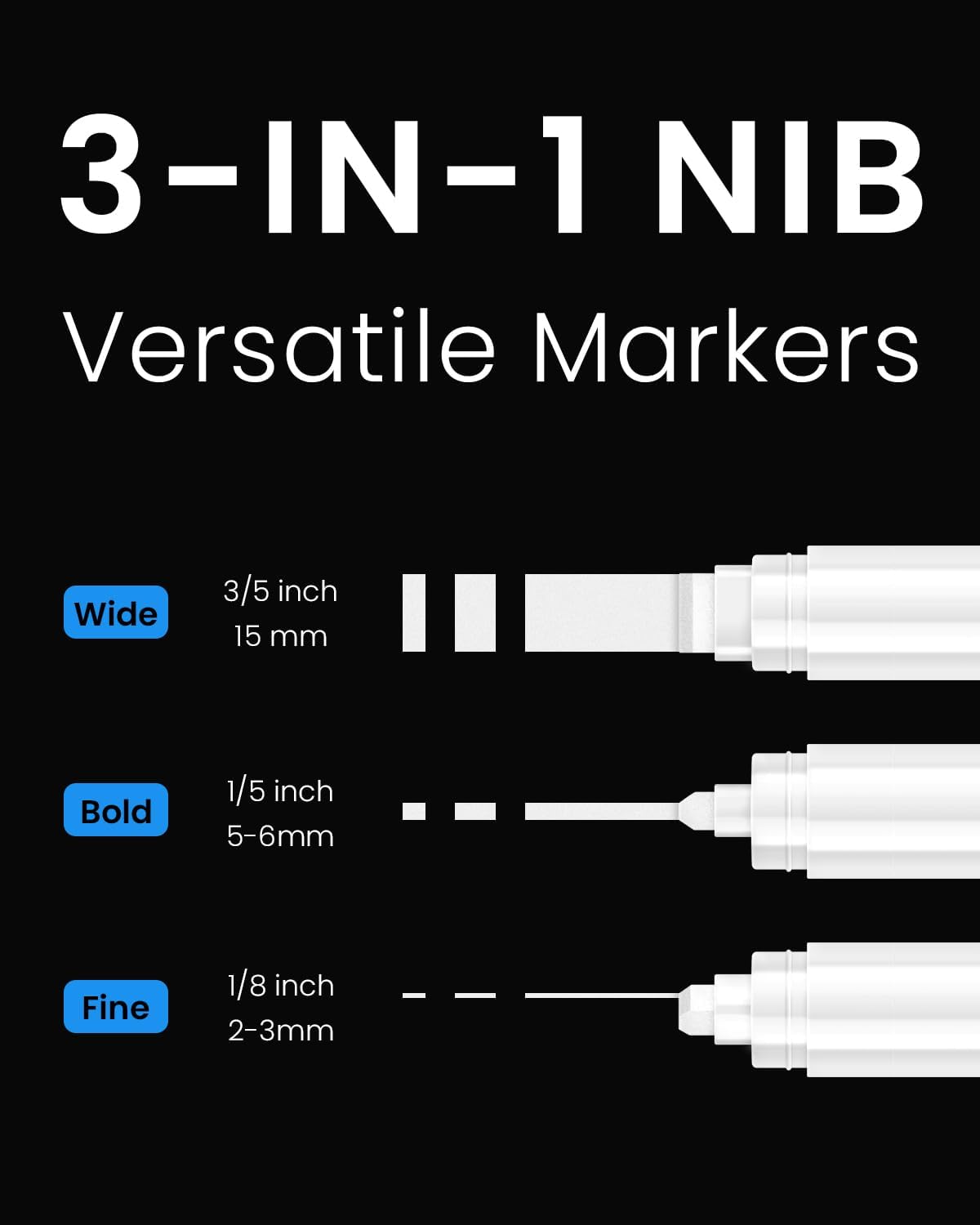 6 Stuks Witte Jumbo Graffiti Markers 15mm Brede Tip Acrylverf Pen