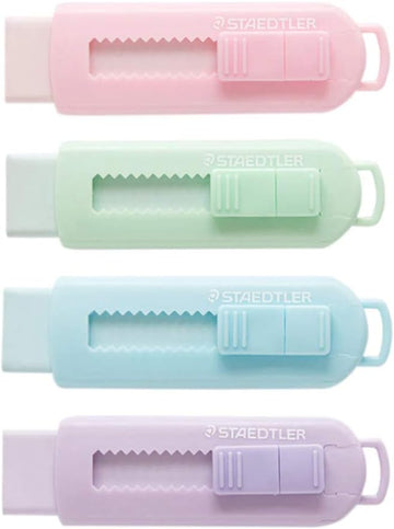 Staedtler Gleitstift-Radiergummi mit Kunststoffhülle, Pastellfarben, 4er-Pack