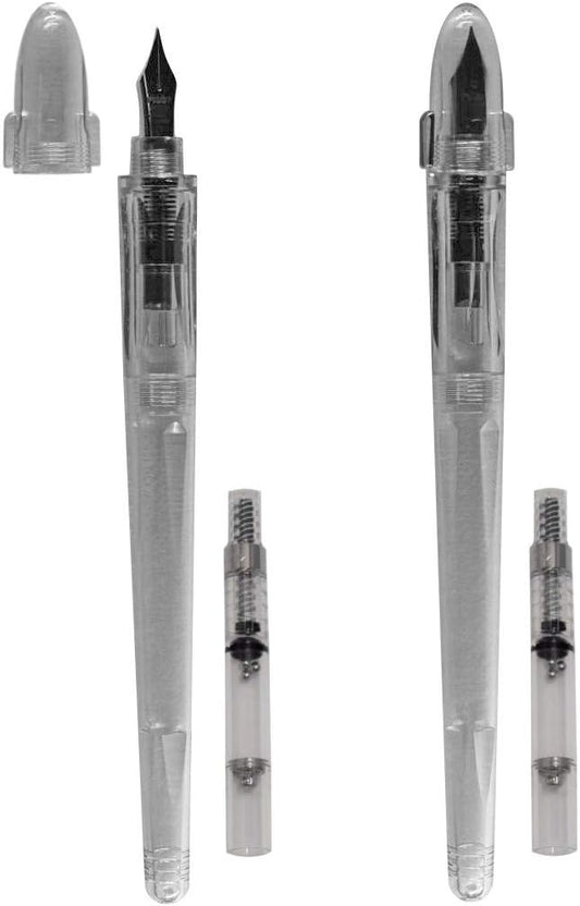 PILOT Füllfederhalter mit Konverter, transparent und schwarz, 2er-Set