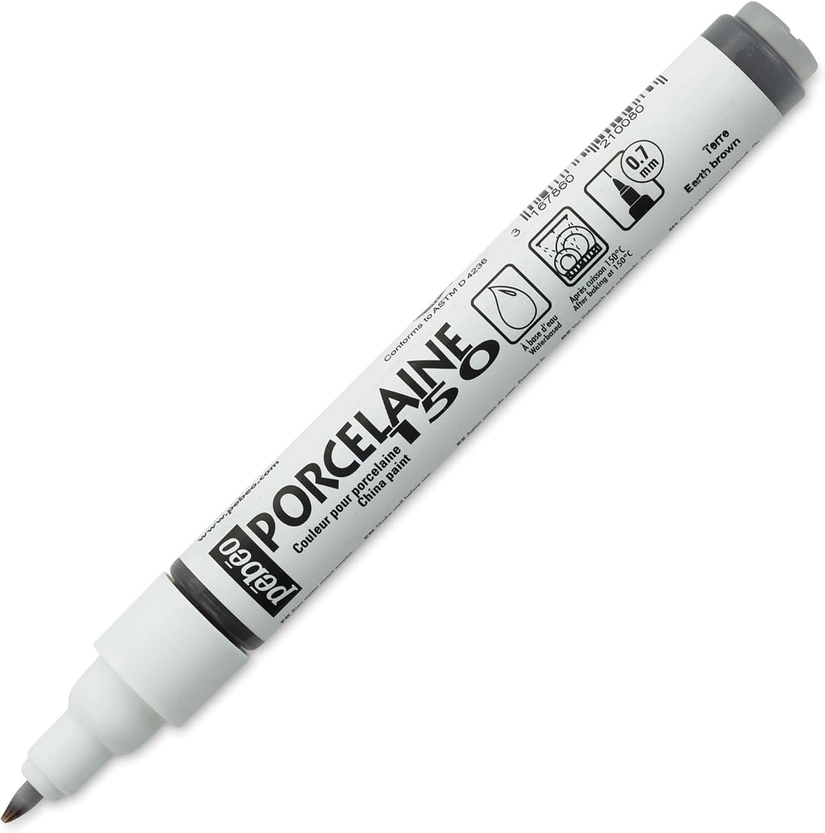 Pebeo Porcelaine 150, China Paint Fine Tip Marker 0.7mm Earth Brown