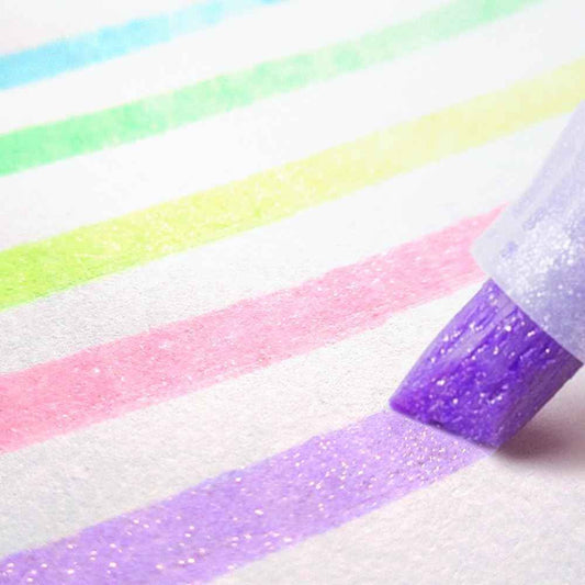 Zebra Glitter Highlighter, Kirarich, 5 Color Set