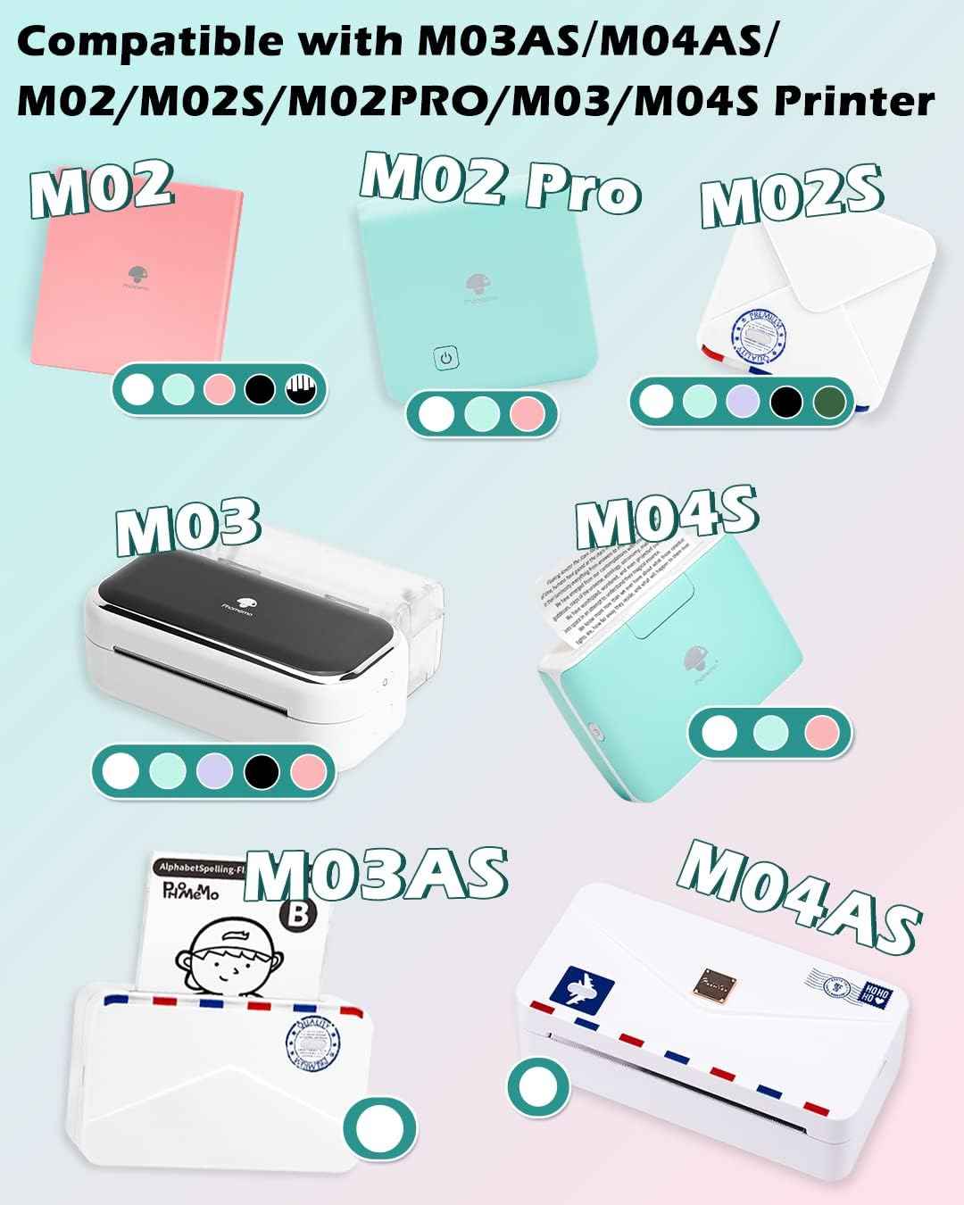 Phomemo Light Pink/Blue/Purple Thermal Sticker Paper 50mm for T02 M02 M04S Printer