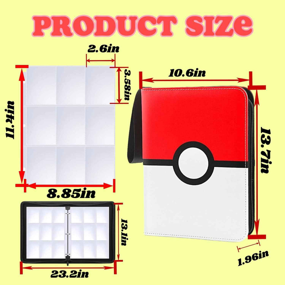 9-Pocket Trading Card Binder Album Holds 900 Cards
