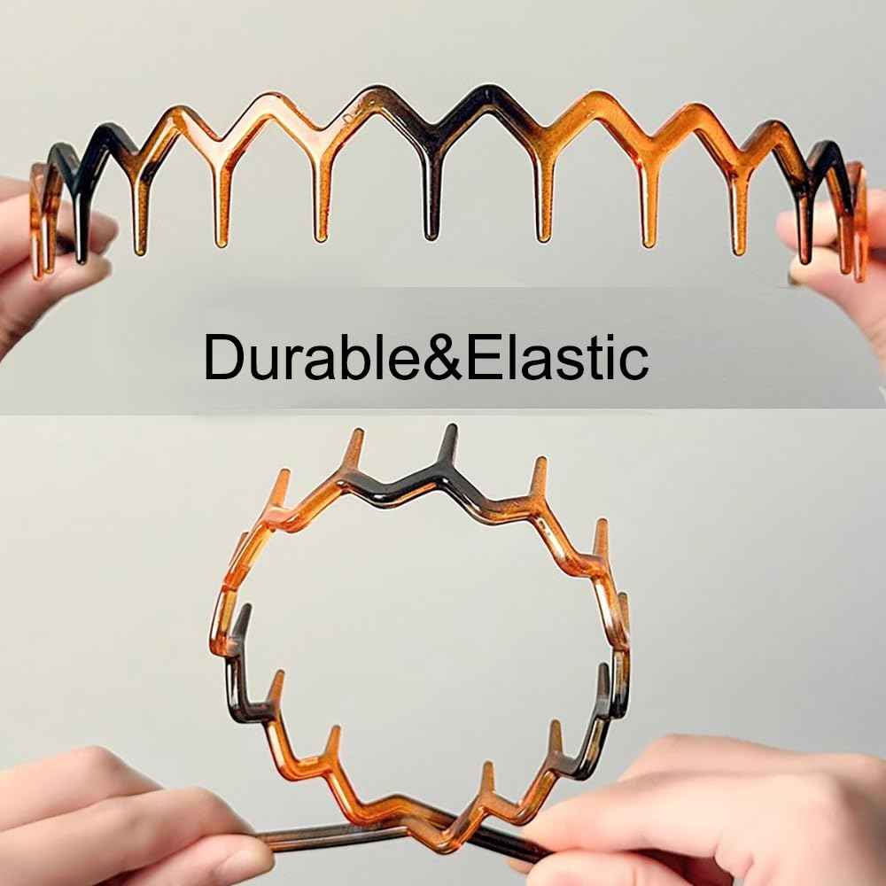 8PCS Fashion Effortless Plastic Headbands with Teeth Comb