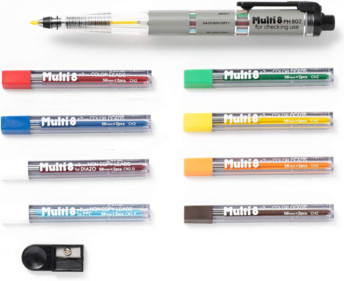 Pentel blyertshållare och blysats, multi 8 set (PH802ST)