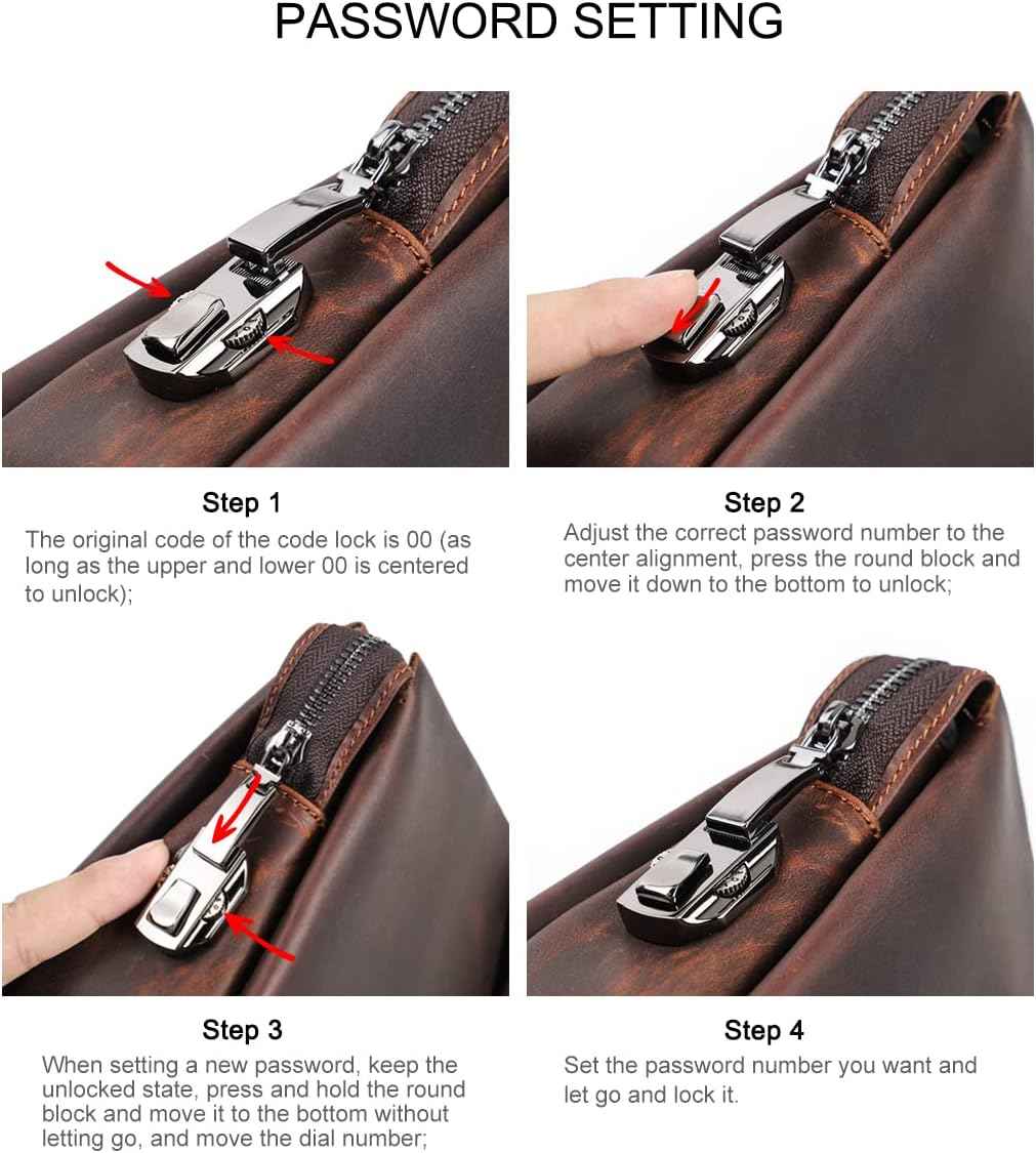Genuine Leather Men Clutch Purse Bag Wallet Anti Theft