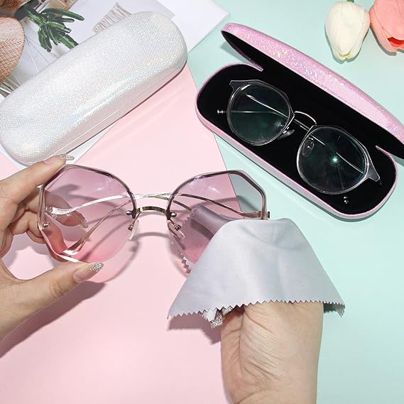 3PCS Hard Shell Protective Eyeglass Case for Women Men