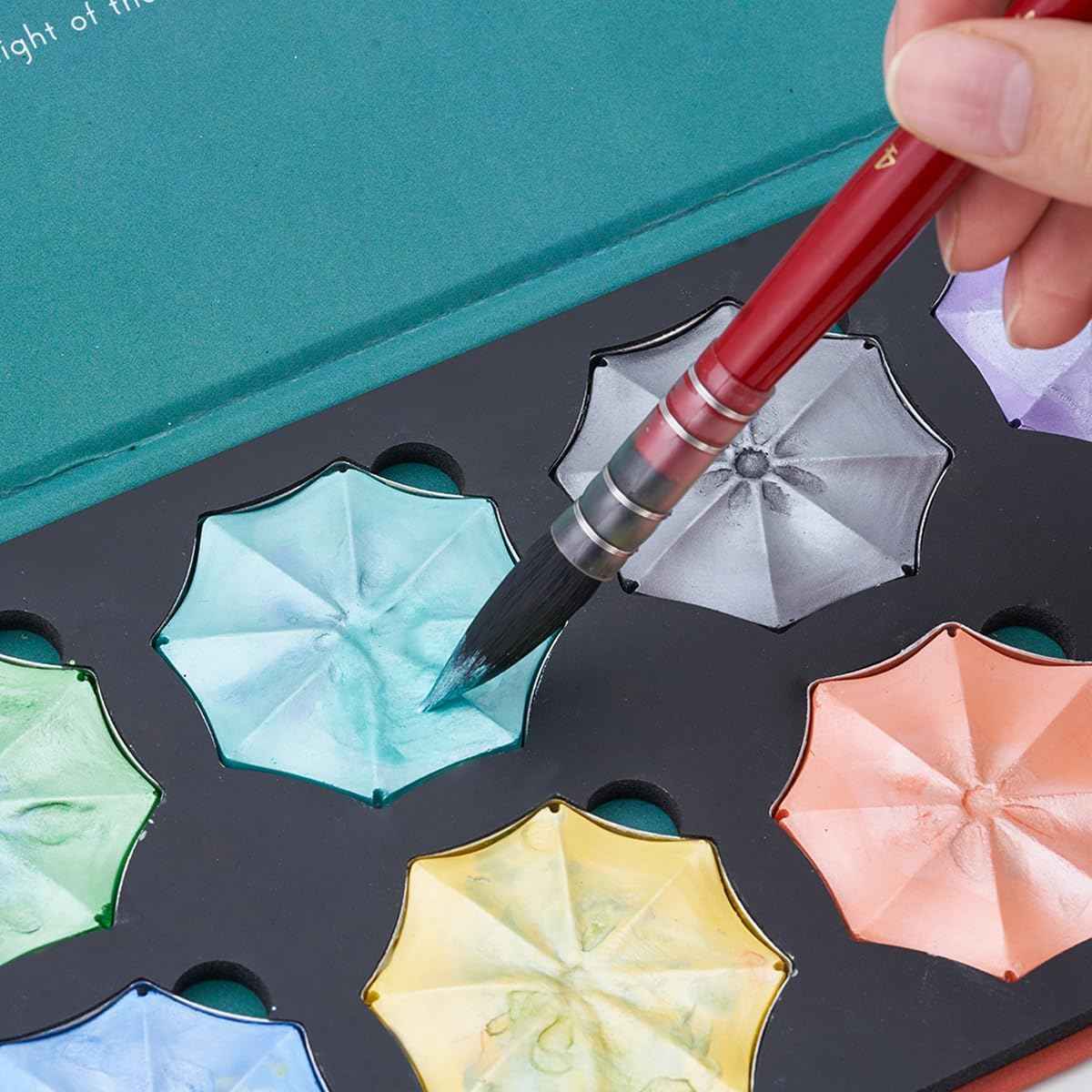 9-teiliges Aquarell-Pinselset aus synthetischem Eichhörnchenhaar