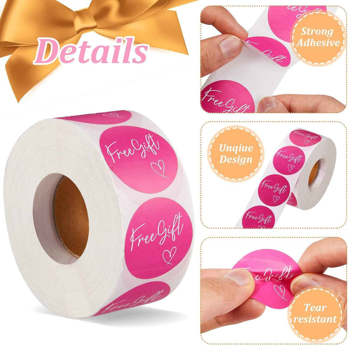 1000 kostenlose selbstklebende Geschenkaufkleber, Etiketten, 3,8 cm
