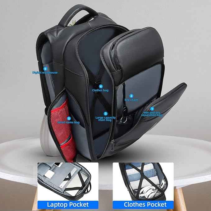 Eurcool laptoprugzak voor heren, 15,6 inch reisbusiness antidiefstal zwarte tas