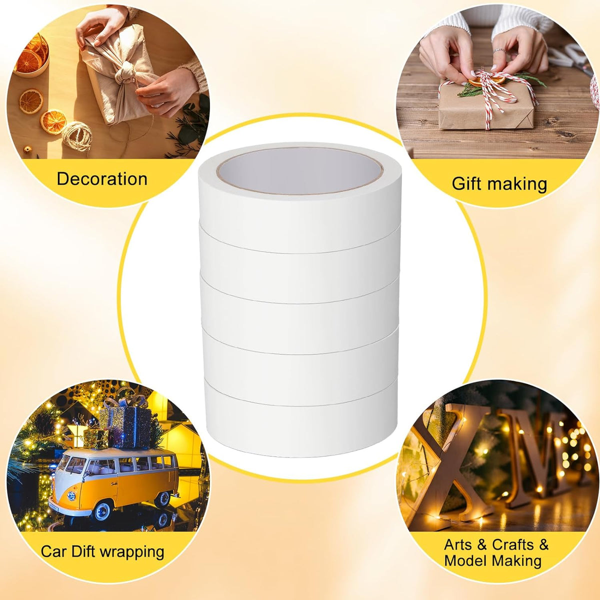 20 Rolls Double Sided Adhesive Tape for Craft Scrapbook (1in x 50Ft)