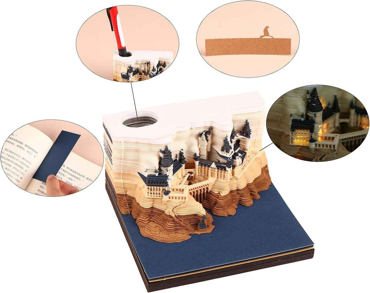2026 Time Piece 3D Castle Desk Calendar With Led Lights