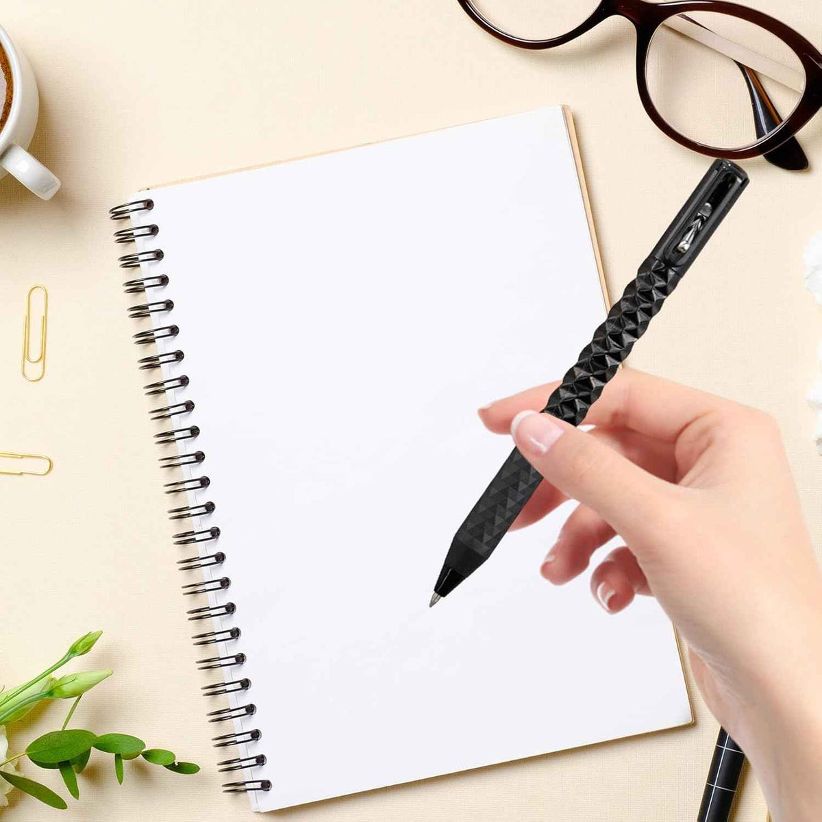 3pcs Geometric Deformation Pen Metal Crinkle Ballpoint Pens