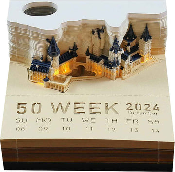 2026 Time Piece 3D Castle Desk Calendar With Led Lights