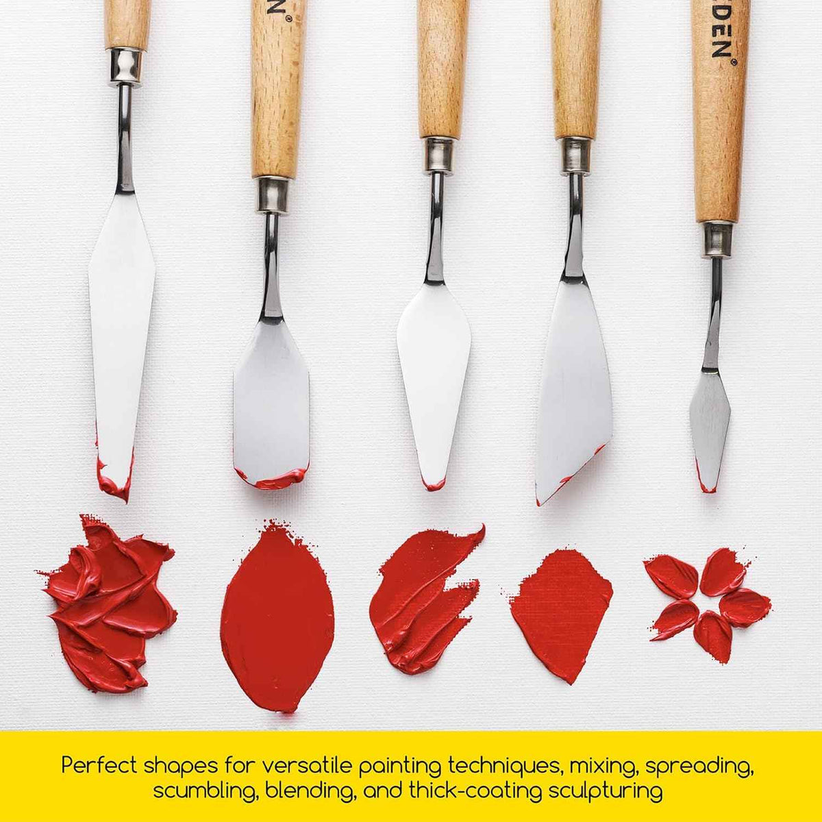 MEEDEN 5Pcs Palette Knife Set for Oil Canvas Acrylic Painting