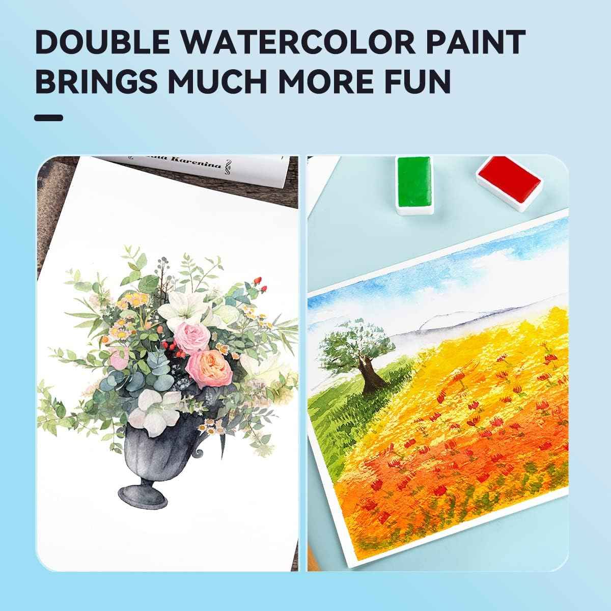 Paul Rubens Watercolor Paint Set Full Pan, 24 Vivid Colors