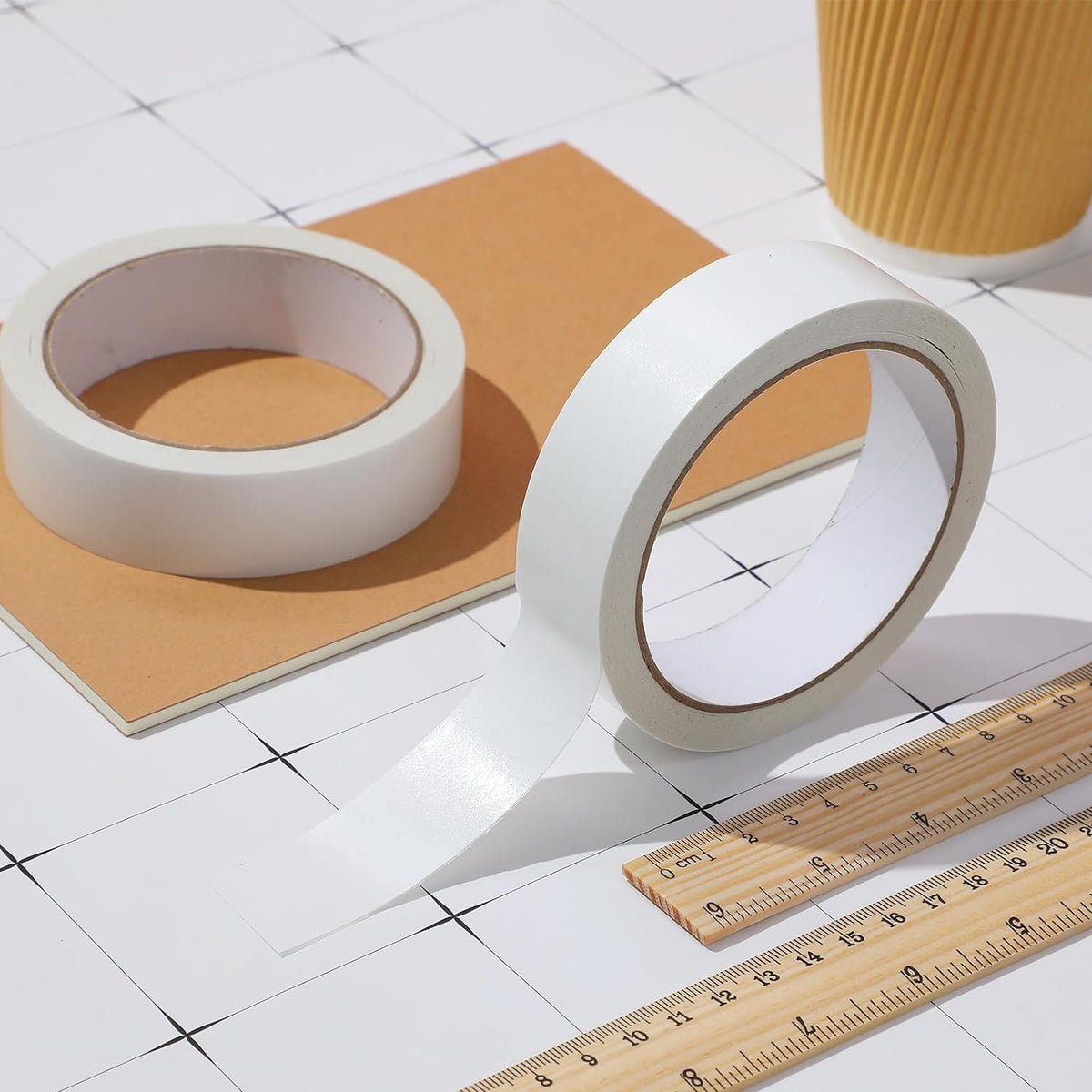 20 Rolls Double Sided Adhesive Tape for Craft Scrapbook (1in x 50Ft)