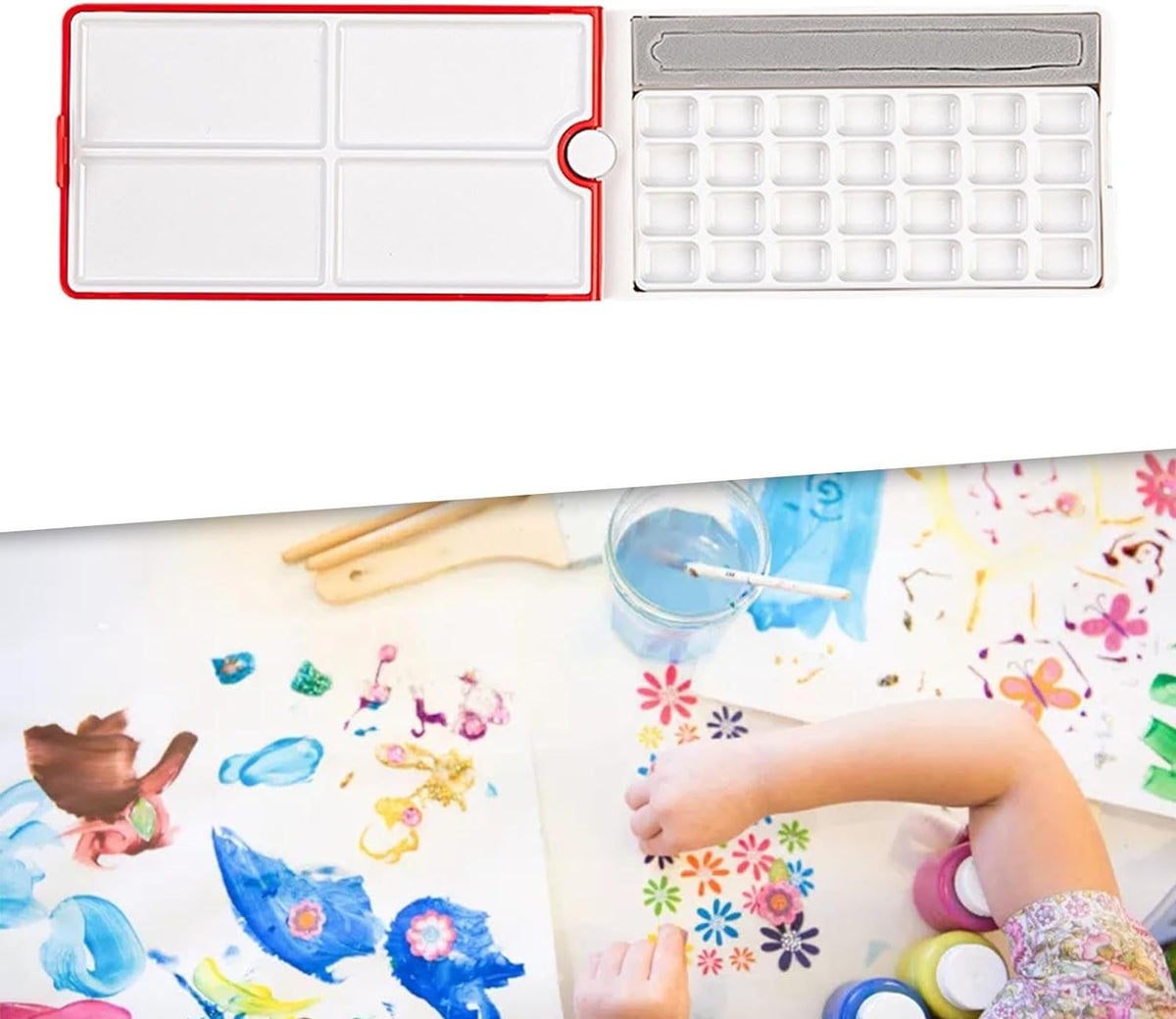 Watercolor Palette Gouache Mixing Tray Leakproof
