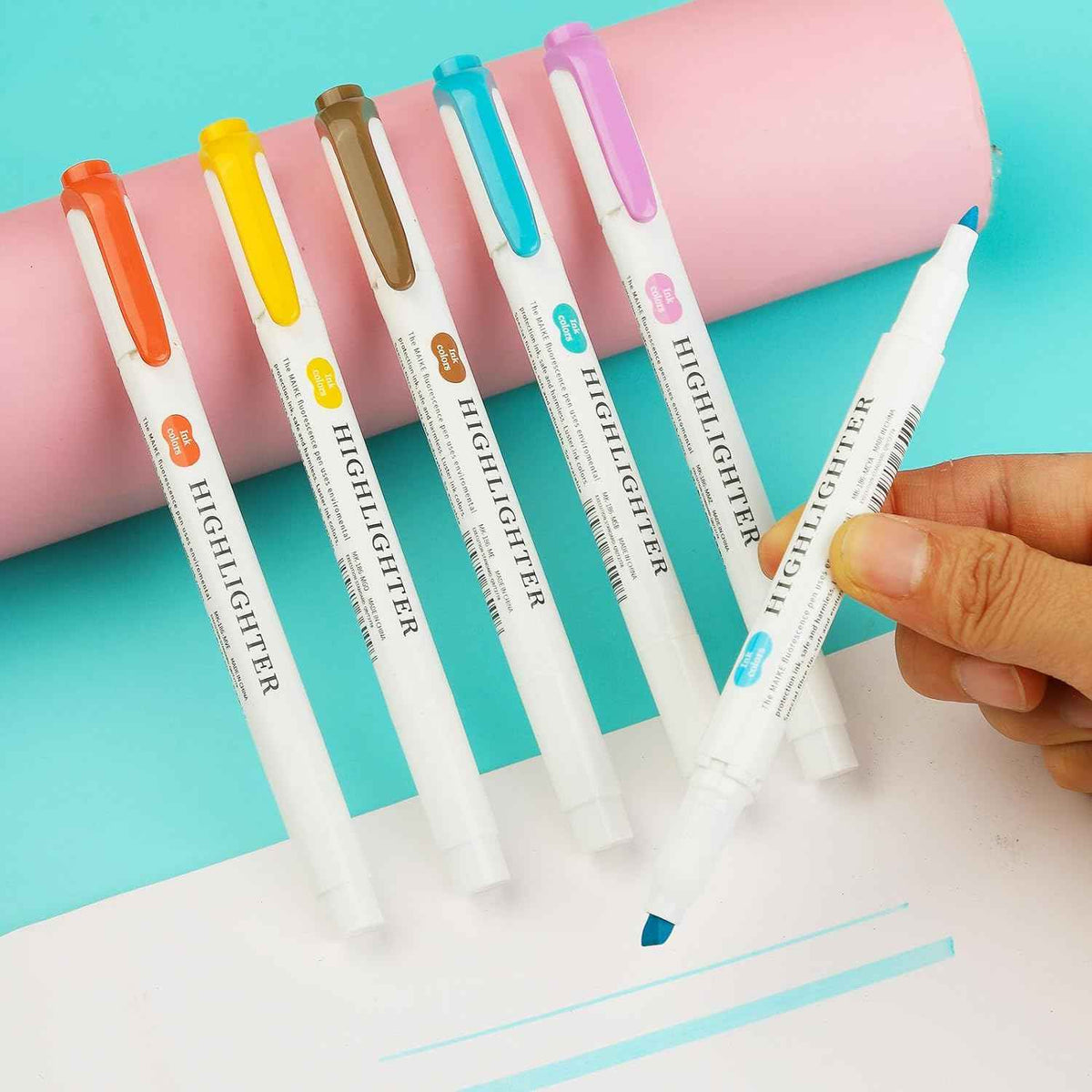 MAIKE Real Mild Pastel Highlighters 5 Marker in warmen Farben