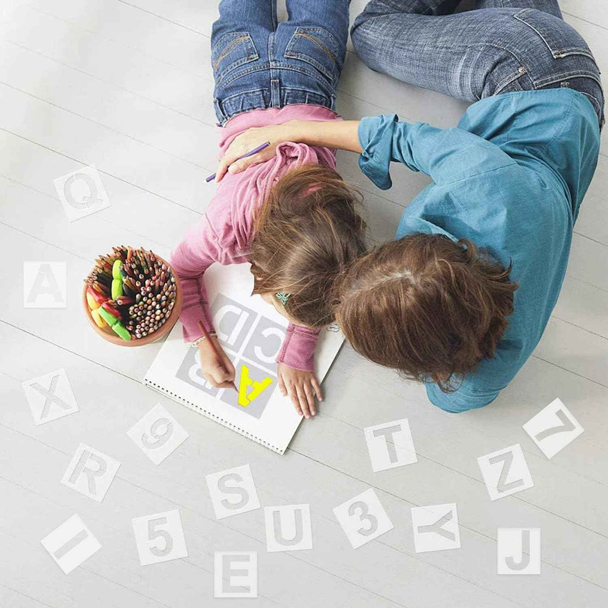 6 Inch 36PCS Reusable Plastic Letter Stencils and Numbers