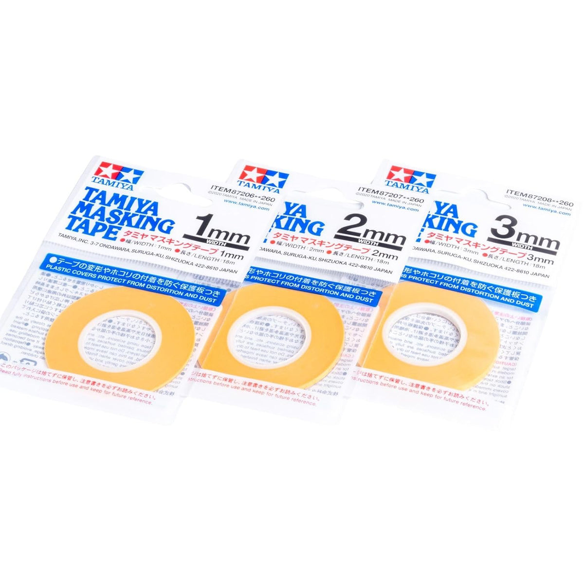 Tamiya Masking Tape Set 1mm (87206)/2mm (87207)/3mm (87208)