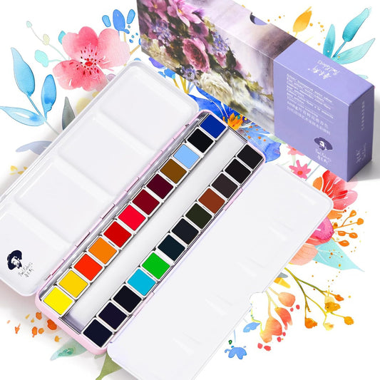 Paul Rubens Watercolor Paint Set Artist Grade,24 Floral Colors