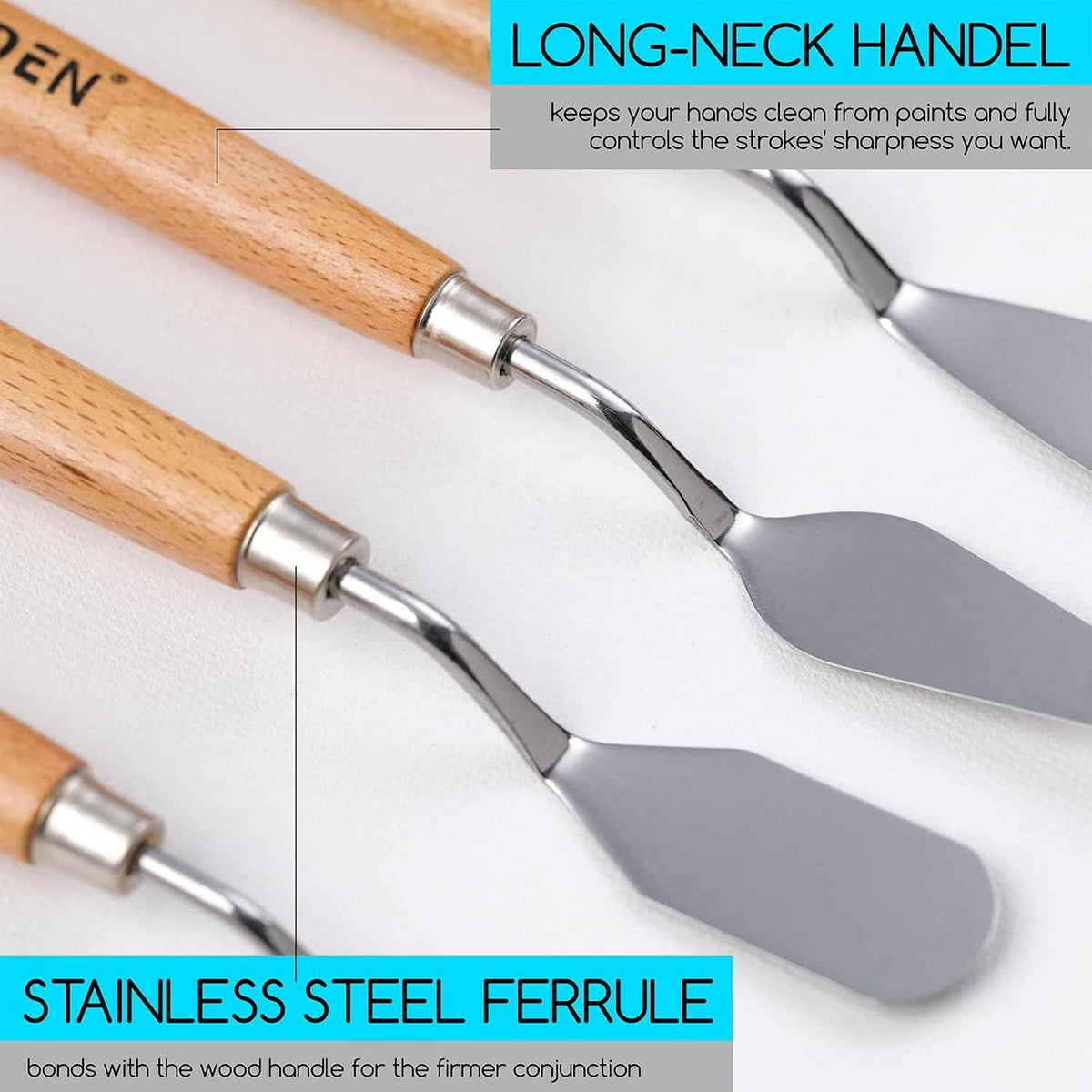 MEEDEN 5Pcs Palette Knife Set for Oil Canvas Acrylic Painting