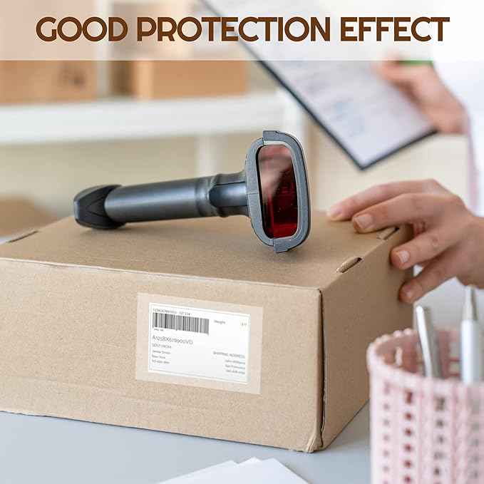 500 etiquetas protectoras adhesivas transparentes impermeables de 52 x 103 mm