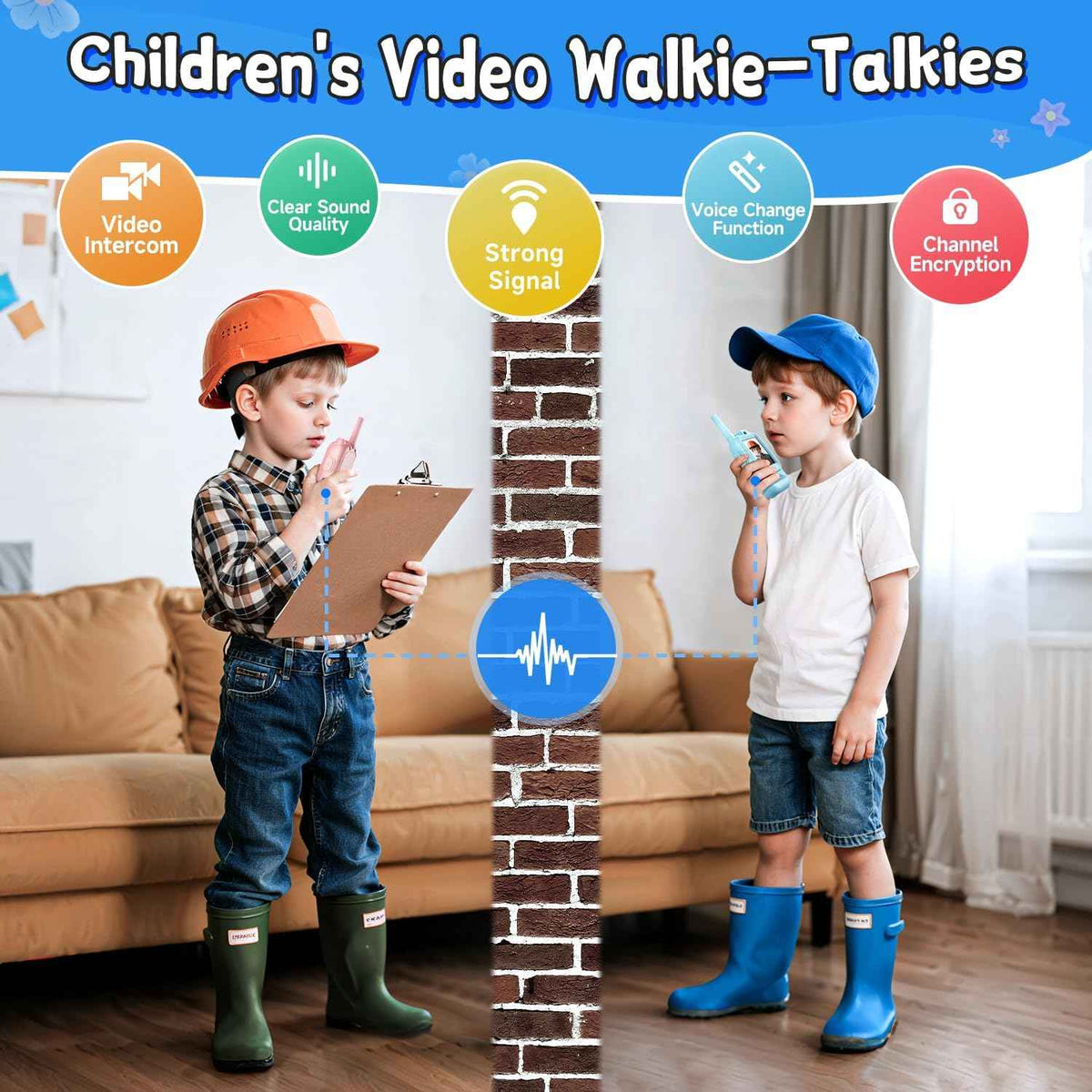 Video Walkie Talkies for Kids, Handheld 2 Pack