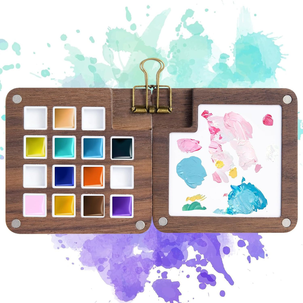 15-Well Portable Sketchbook Palette with Clip Default Title