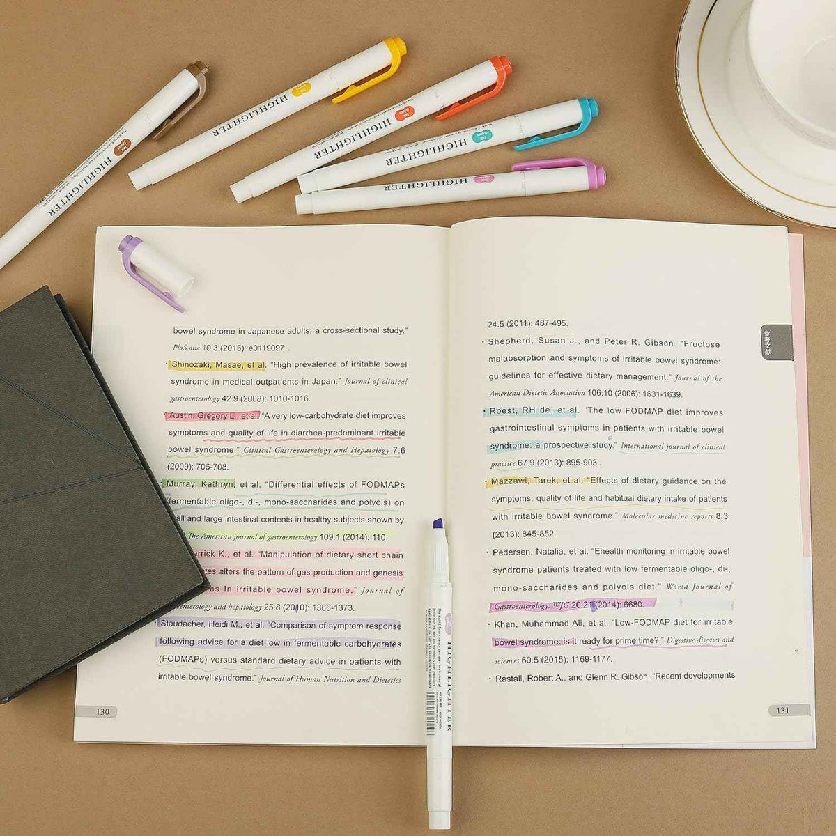MAIKE – surligneurs pastel doux, 5 marqueurs de couleurs conviviales