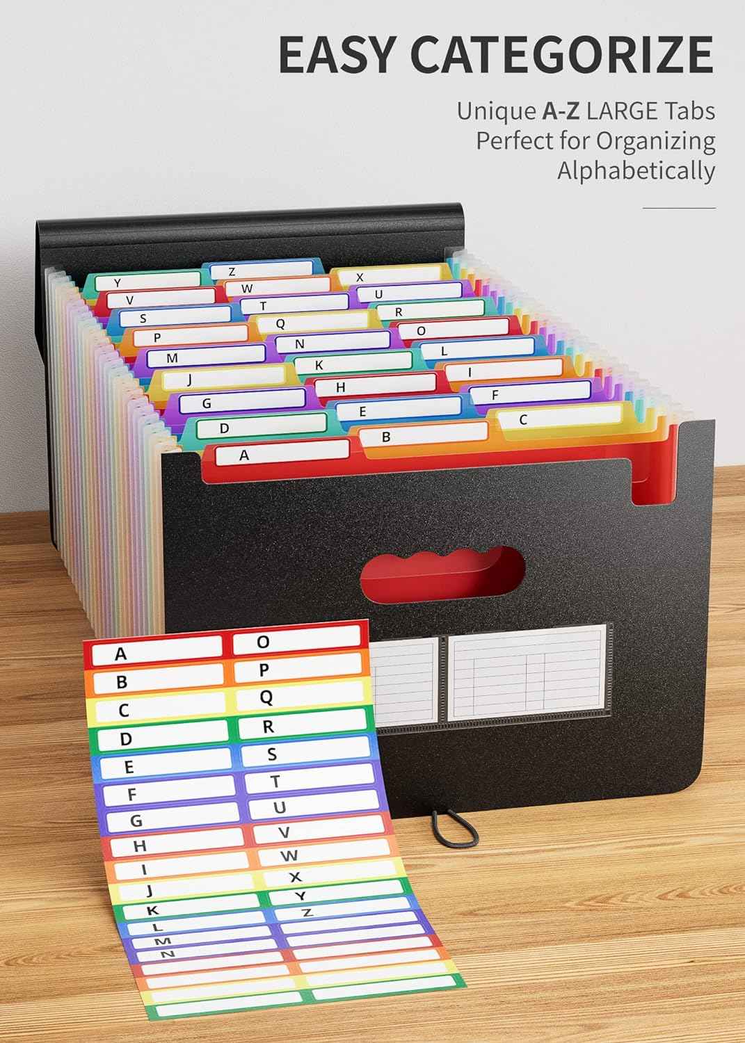 Erweiterbarer Aktenordner mit 26 Fächern im A4-Format